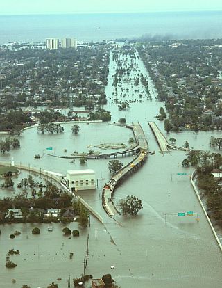 Una vista de la zona devastada por el huracán Katrina