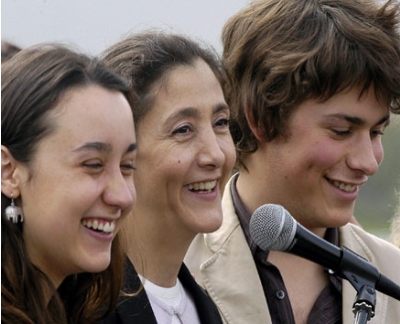 Ingrid Betancourt liberada, con sus hijos